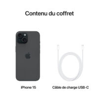 IPhone 15 128Go – Noir – MTP03AA/A Tunisie