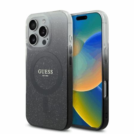 Coque MagSafe Guess Glitter pour iPhone 16 Pro Max – Noir-  30113 Tunisie