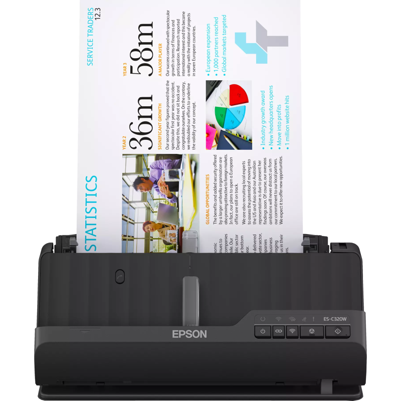 Scanner De Bureau Epson ES-C320W Wifi – Noir – B11B270402 Tunisie