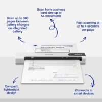 Scanner Mobile EPpson Workforse DS-80W – Blanc – B11b253402 Tunisie