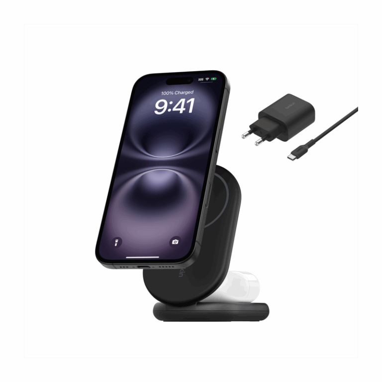 Socle De Recharge 2-en-1 Aimantée Et Pliable Avec Qi2 15 W – Noir – WIZ028vfBK Tunisie