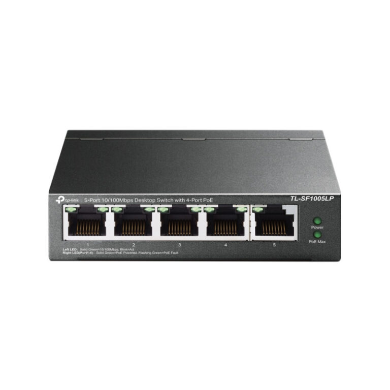 Switch De Bureau TP-LINK 5 Ports 10/100 Mbps Avec 4 Ports PoE – Noir -TL-SF1005LP Tunisie