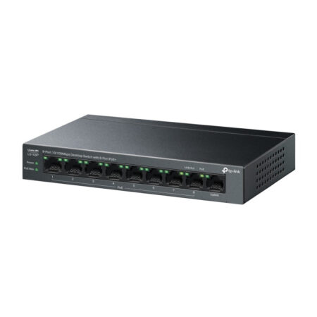 Switch de bureau TP-LINK 9 ports 10/100 Mbps avec 8 ports PoE+ – Noir – TL-LS109P Tunisie