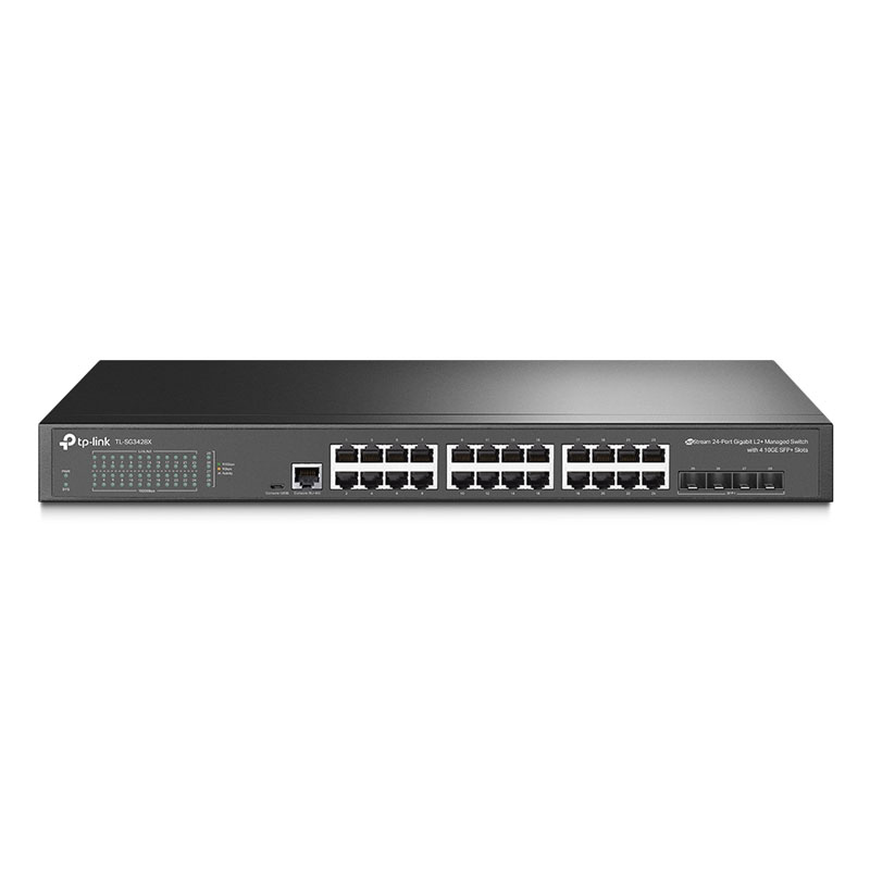 Switch Administrable Tp-link 24 Ports 10/100/1000 Mbps L2 + 4 Ports SFP +10GE – Noir – TL-SG3428X Tunisie