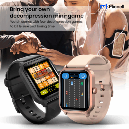 Montre Connectée Miccell Android Multifonction – Noir – SM02-BK Tunisie