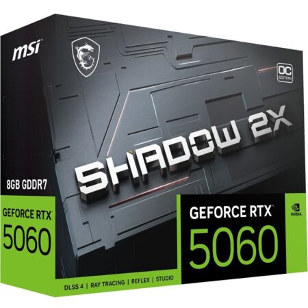 Carte Graphique MSI GeForce RTX 5060 8G SHADOW 2X OC BULK – 912-V537-110 Tunisie
