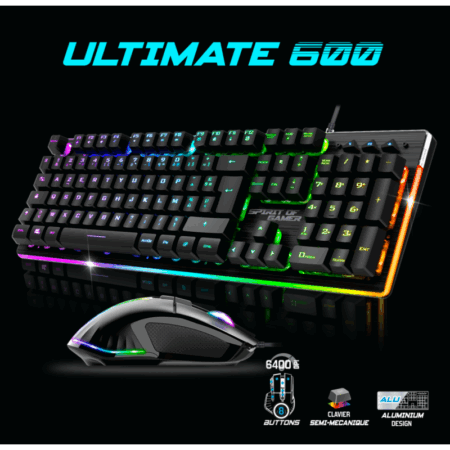 Ensemble Clavier et Souris Gamer Filaire  Spirit Of Gamer Ultimate  Noir – CLS-MK600BK Tunisie