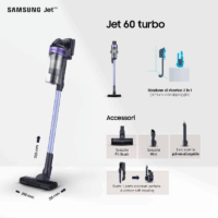 Aspirateur Balai Samsung Jet 60 Turbo 2000 W Noir & Violet Tunisie
