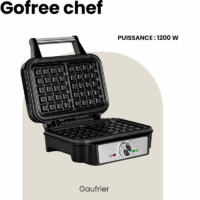 Gaufrier Zeegma Gofree Chef Pro 1200 W Noir & Argent Tunisie