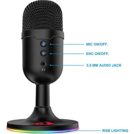 Microphone Gamer Filaire Redragon Puslar Gm303 – Noir -GM303 Tunisie