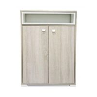 Porte Chaussures Sotufab 2 Portes Avec Niche – Chêne Brut & Blanc – PC47CB/BC Tunisie