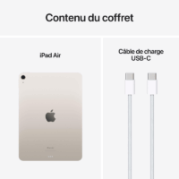 Apple iPad Air 2025 11&Prime; 8 Go 256 Go Wi-Fi – Starlight  – MCA44QA/A Tunisie