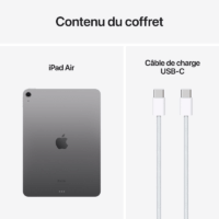 Apple iPad Air 2025 11&Prime; 8 Go 128 Go Wi-Fi – Gris sidéral – MC9W4QA/A Tunisie
