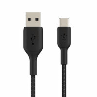 Câble De Charge Belkin Tresse BoostCharge USB-A Vers USB-C 1M – Noir – CAB002BT1MBK Tunisie
