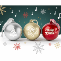 Boule de Noël Lumineuse EPOK avec Enceinte – Silver- XMASBALLSILV Tunisie