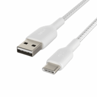 Câble De Charge Belkin Tresse BoostCharge USB-A Vers USB-C 1M – Blanc- CAB002BT1MWH Tunisie