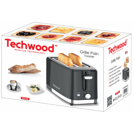 Grille Pain Techwood TGP-706 750 W Noir Tunisie