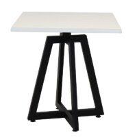 Table Bistrot Mega 70×70 Cm Werzalit Socle Métallique Sotufab – Blanc Fleur Noir – TBIS135 Tunisie
