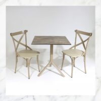 Table Bistrot Noa 3 Pieds 70×70 Cm Compact Socle Peinture Grège Sotufab – Maracaibo – TBIS146GR Tunisie