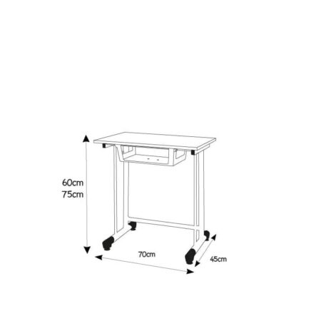 Table Écolier Monoplace A Dégagement Latéral Avec Rangement Plastique Sotufab – TE34 Tunisie