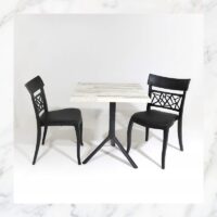 Table Bistrot Noa 3 Pieds 70×70 Cm Werzalit Socle Peinture Noir Sotufab – White Block – TBIS144NR Tunisie