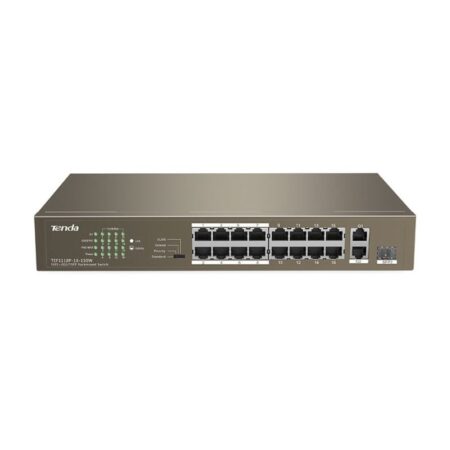 Switch de Bureau Tenda 16-Ports FE ports + 1GE+1 GE/SFP  – Marron – TEF1118P-16-150W Tunisie
