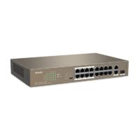 Switch de Bureau Tenda 16-Ports FE ports + 1GE+1 GE/SFP  – Marron – TEF1118P-16-150W Tunisie