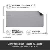 Tapis Souris Gamer Logitech Desk Mat Studio Series Gris – 956-000052 Tunisie