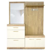 Porte Chaussures Sotufab 2 Portes Avec Niche – Chêne Brut & Blanc – PC47CB/BC Tunisie