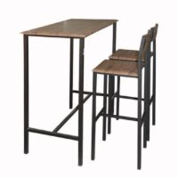 Table Haute Alba 110×60 Cm Socle Noir Sotufab –  Nogal Victoria – TPIZ039VC Tunisie
