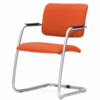 Chaise Visiteur Magix Avec Accoudoirs Base Chrome – Rouge Tunisie