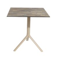 Table Bistrot Noa 3 Pieds 70×70 Cm Compact Socle Peinture Grège Sotufab – Indien – TBIS146GR Tunisie