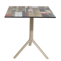 Table Bistrot Noa 3 Pieds 70×70 Cm Compact Socle Peinture Grège Sotufab – Blanc – TBIS146GR Tunisie