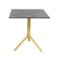 Table Bistrot Noa 3 Pieds 70×70 Cm Compact Socle Peinture Doré Sotufab – Blanc – TBIS146DR Tunisie