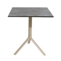 Table Bistrot Noa 3 Pieds 70×70 Cm Compact Socle Peinture Grège Sotufab – Indien – TBIS146GR Tunisie
