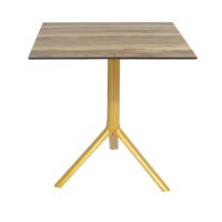 Table Bistrot Noa 3 Pieds 70×70 Cm Compact Socle Peinture Doré Sotufab – Maracaibo – TBIS146DR Tunisie