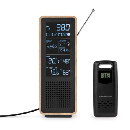 Enceinte & Station météo Thomson – Bois & Noir – WS102TBK Tunisie