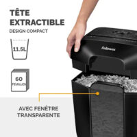 Destructeur de Documents Fellowes LX-25 Coupe Croisée – Noir – FEL-DEST41 Tunisie