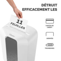 Destructeur Documents Fellowes LX-70 Coupe Croisée – Blanc – FEL-DEST40 Tunisie
