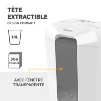 Destructeur Documents Fellowes LX-70 Coupe Croisée – Blanc – FEL-DEST40 Tunisie