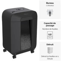 Destructeur Powershred de Documents Fellowes LX-85 Coupe Croisée – Noir – FEL-DEST39 Tunisie