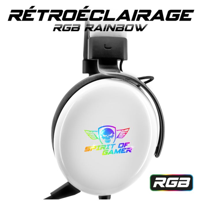 Casque Gaming Spirit Of Gamer Xpert H700 Artic RGB 7.1- Blanc – MIC-XH700WT – Image 4