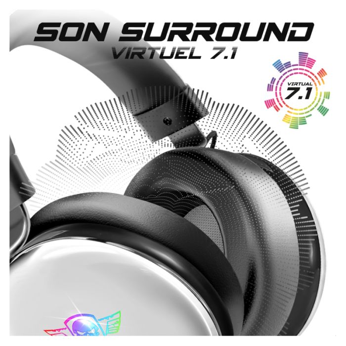 Casque Gaming Spirit Of Gamer Xpert H700 Artic RGB 7.1- Blanc – MIC-XH700WT – Image 5