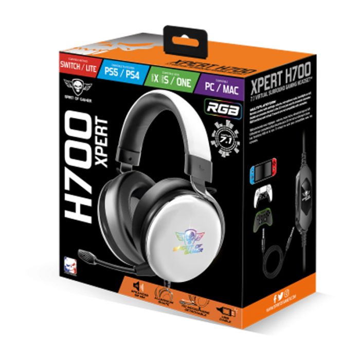 Casque Gaming Spirit Of Gamer Xpert H700 Artic RGB 7.1- Blanc – MIC-XH700WT – Image 9