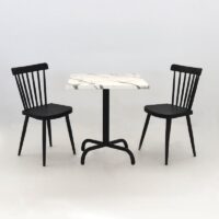 Table Bistrot 70×70 Wz Socle Métallique En Tube Rond – Afyon – TBIS093 Tunisie