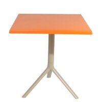 Table Bistrot Noa 3 Pieds 70×70 Cm Werzalit Socle Peinture Grège Sotufab – Noyer Rotin – TBIS144GR Tunisie