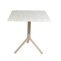 Table Bistrot Noa 3 Pieds 70×70 Cm Werzalit Socle Peinture Grège Sotufab – Blanc Fleur Noir – TBIS144GR Tunisie