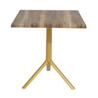 Table Bistrot Noa 3 Pieds 70×70 Cm Werzalit Socle Peinture Doré Sotufab – Jaune – TBIS144DR Tunisie