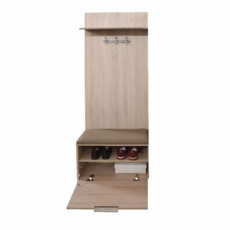 Porte Chaussures Élément Square Sotufab Avec Assise Capitonnée – Chêne Brut & Moka – PC25CB/MK02 Tunisie