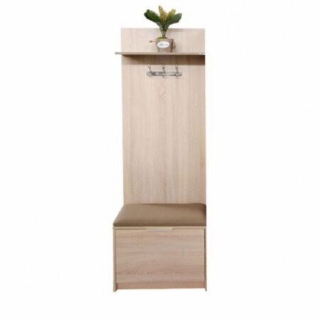 Porte Chaussures Élément Square Sotufab Avec Assise Capitonnée – Chêne Brut & Moka – PC25CB/MK02 Tunisie